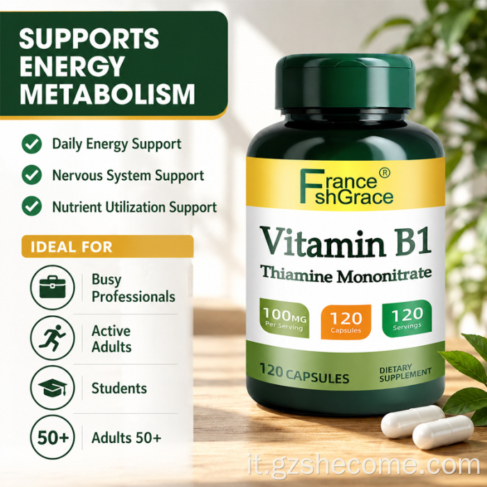 Shecome Vitamina B1 Capsule Metabolismo energetico